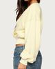 Edikted Edikted Narli Wrap Cropped Sweatshirt in Light/Yellow, Women's at Urban Outfitters - 3