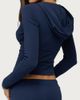 Edikted Edikted Natashah Hooded Long Sleeve Top in Navy, Women's at Urban Outfitters - 5