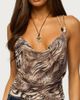 Edikted Edikted Nell Mixed Animal Print Backless Top in Brown, Women's at Urban Outfitters - 1