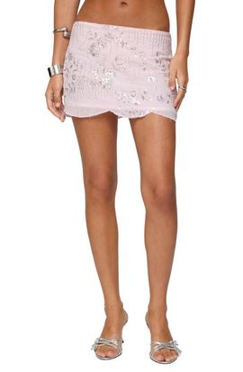 EDIKTED EDIKTED Nelley Sequin Beaded Low Rise Miniskirt