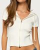 Edikted Edikted Noelani Hooded Knit Top in White, Women's at Urban Outfitters - 1