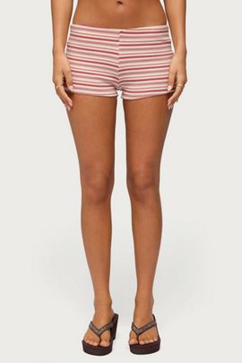 Edikted Edikted Noelia Striped Micro Shorts in Pink, Women's at Urban Outfitters