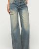 Edikted Edikted Noor Distressed Low Rise Baggy Jeans in Blue/Vintage/Washed, Women's at Urban Outfitters - 4