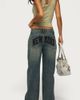 Edikted Edikted Nyc Studded Low Rise Baggy Jeans in Blue/Washed, Women's at Urban Outfitters - 1