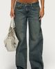 Edikted Edikted Nyc Studded Low Rise Baggy Jeans in Blue/Washed, Women's at Urban Outfitters - 4