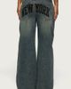 Edikted Edikted Nyc Studded Low Rise Baggy Jeans in Blue/Washed, Women's at Urban Outfitters - 5
