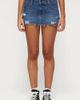 Edikted Edikted Nylah Distressed Denim Mini Skort in Blue/Washed, Women's at Urban Outfitters - 1