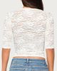 Edikted Edikted Olsi Sheer Lace Three-Quarter Sleeve Top in Cream, Women's at Urban Outfitters - 5