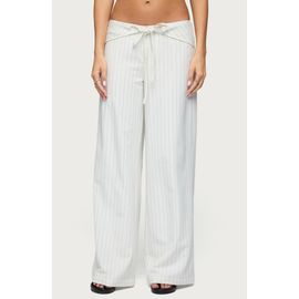 EDIKTED EDIKTED Parker Pinstripe Low Rise Tie Wide Leg Pants