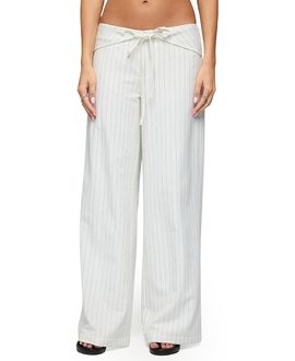 Edikted Edikted Parker Pinstripe Tie Belt Pants