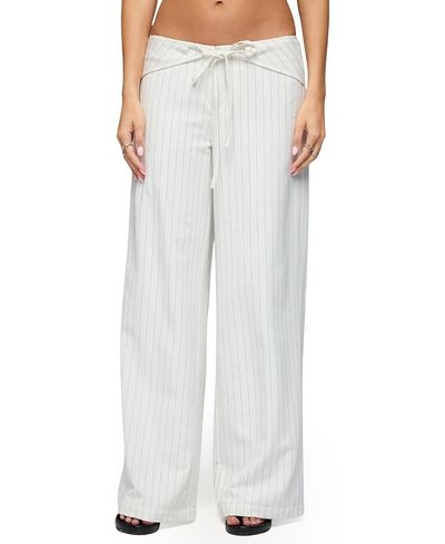 Edikted Edikted Parker Pinstripe Tie Belt Pants