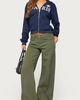 Edikted Edikted Pascale Stitched Low Rise Wide Leg Jeans in Olive, Women's at Urban Outfitters - 2