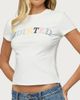 Edikted Edikted Patchwork Baby T Shirt Top in White, Women's at Urban Outfitters - 1