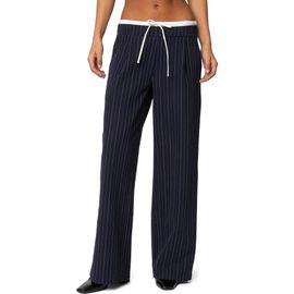 EDIKTED EDIKTED Peekaboo Pinstripe Drawstring Pants