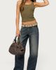 Edikted Edikted Pierced Grommet Ribbed Tank Top in Olive, Women's at Urban Outfitters - 2