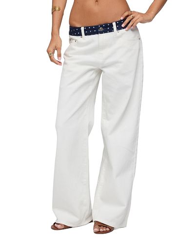 Edikted Edikted Polka Dot Waistband Low Rise Baggy Jeans