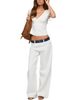 Edikted Edikted Polka Dot Waistband Low Rise Baggy Jeans - 2