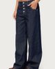 Edikted Edikted Polley Button Up Low Rise Baggy Jeans in Dark/Blue/Washed, Women's at Urban Outfitters - 3