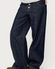 Edikted Edikted Polley Button Up Low Rise Baggy Jeans in Dark/Blue/Washed, Women's at Urban Outfitters - 4