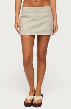 EDIKTED EDIKTED Poppey Stripe Denim Miniskirt