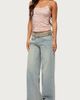 Edikted Edikted Quintie Mid Rise Straight Leg Jeans in Vintage/Light/Wash, Women's at Urban Outfitters - 2