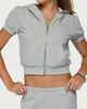 Edikted Edikted Rachel Short Sleeve Hooded Top in Gray/Melange, Women's at Urban Outfitters - 1
