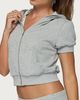 Edikted Edikted Rachel Short Sleeve Hooded Top in Gray/Melange, Women's at Urban Outfitters - 3