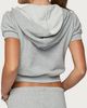 Edikted Edikted Rachel Short Sleeve Hooded Top in Gray/Melange, Women's at Urban Outfitters - 5