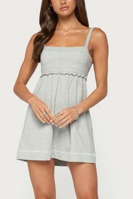Edikted Edikted Raela Babydoll Mini Dress in Gray/Melange, Women's at Urban Outfitters