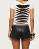 Edikted Edikted Rea Shredded Cutout Lacey Top in White/And/Black, Women's at Urban Outfitters - 1