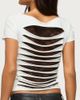 Edikted Edikted Rea Shredded Cutout Lacey Top in White/And/Black, Women's at Urban Outfitters - 5