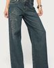 Edikted Edikted Rhinestone Graphic Low Rise Baggy Jeans in Twilight/Blue, Women's at Urban Outfitters - 4