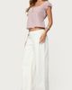 Edikted Edikted Rhory Pinstripe Babydoll Top in Burgundy, Women's at Urban Outfitters - 2