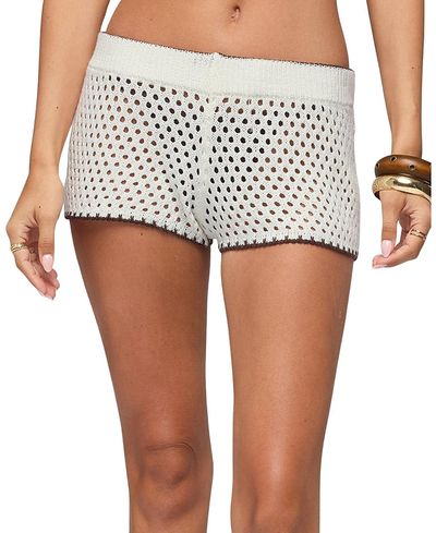 Edikted Edikted Rocca Contrast Crochet Micro Shorts