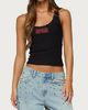 Edikted Edikted Rockstar Girlfriend Lacey Tank Top in Black, Women's at Urban Outfitters - 4