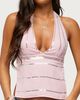 Edikted Edikted Roey Sequin Chiffon Backless Top in Light/Pink, Women's at Urban Outfitters - 1