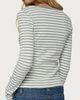 Edikted Edikted Roma Striped Henley Top in Gray/Melange, Women's at Urban Outfitters - 5