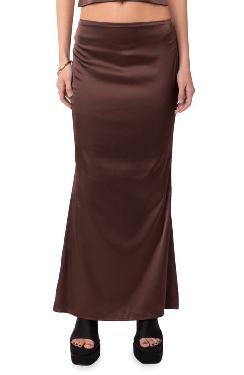 EDIKTED EDIKTED Ruched Satin Maxi Skirt