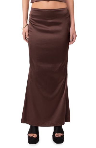 EDIKTED EDIKTED Ruched Satin Maxi Skirt