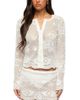Edikted Edikted Rusa Button Up Sheer Crochet Top - 1