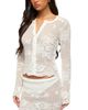 Edikted Edikted Rusa Button Up Sheer Crochet Top - 4