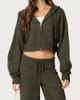 Edikted Edikted Russell Knit Hooded Cardigan in Olive, Women's at Urban Outfitters - 4