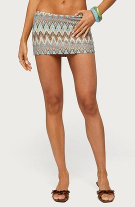EDIKTED EDIKTED Saha Zigzag Knit Miniskort