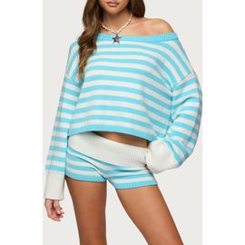 EDIKTED EDIKTED Saphi One-Shoulder Stripe Oversize Sweater