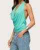 Edikted Edikted Sephie Stud Cowl Neck Halter Top in Turquoise, Women's at Urban Outfitters - 4