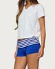 Edikted Edikted Shantal Stripey Foldover Shorts in Blue/And/White, Women's at Urban Outfitters - 2