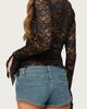 EDIKTED EDIKTED Sheer Lace Bell Sleeve Crop Top - 3