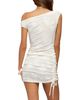 Edikted Edikted Sheer Lace Drawstring Mini Dress - 3