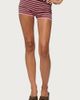 Edikted Edikted Shelba Button Striped Knit Micro Shorts in Pink/And/Brown, Women's at Urban Outfitters - 1