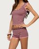 Edikted Edikted Shelba Button Striped Knit Micro Shorts in Pink/And/Brown, Women's at Urban Outfitters - 2
